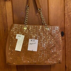 Minicci Tan Tote Bag with Structured Design